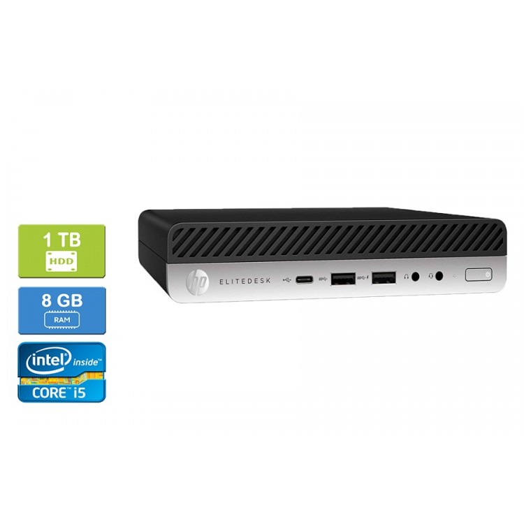 hp 800 G4 Mini Intel Core i5-8500T 2.10 GHz 8 GB DDR4 RAM 1TB HDD  Win 10 Pro - Refurbished