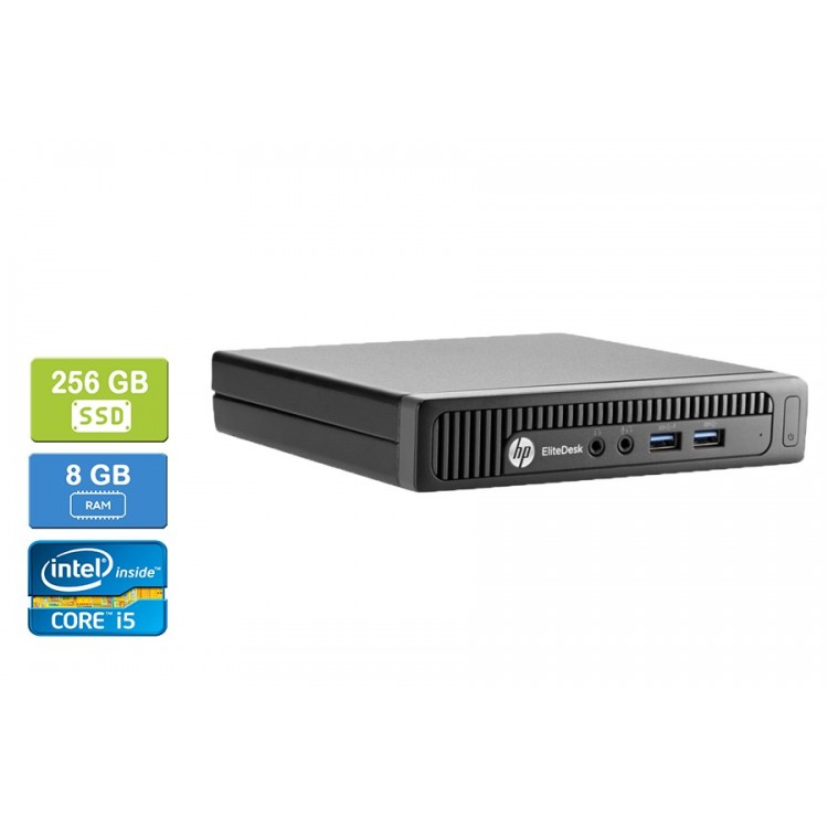 hp 800 G1 Mini Intel Core i5-4570S 2.90 GHz 8 GB DDR3 RAM 256GB SSD DVD Win 10 Pro - Refurbished