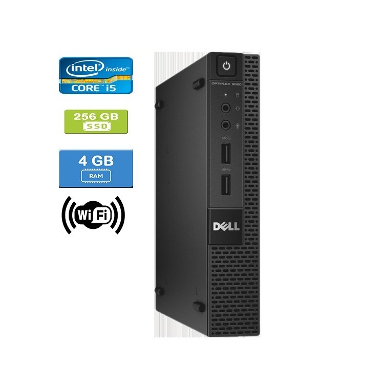 Dell 9020 Micro Intel Core i5-4590T 2.00 GHz 4 GB DDR3 RAM 256GB SSD  Win 10 Pro Wifi - Refurbished