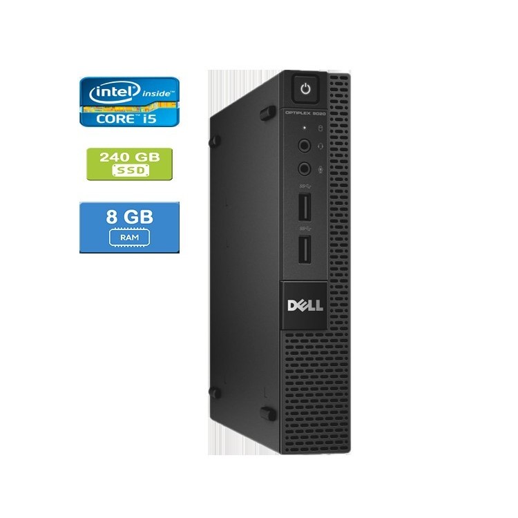 Dell 9020 Micro Intel Core i5-4590T 2.00 GHz 8 GB DDR3 RAM 240GB SSD  Win 10 Pro - Refurbished