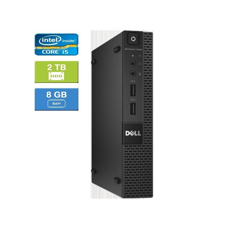 Dell 9020 Micro Intel Core i5-4590T 2.00 GHz 8 GB DDR3 RAM 2TB HDD  Win 10 Pro - Refurbished