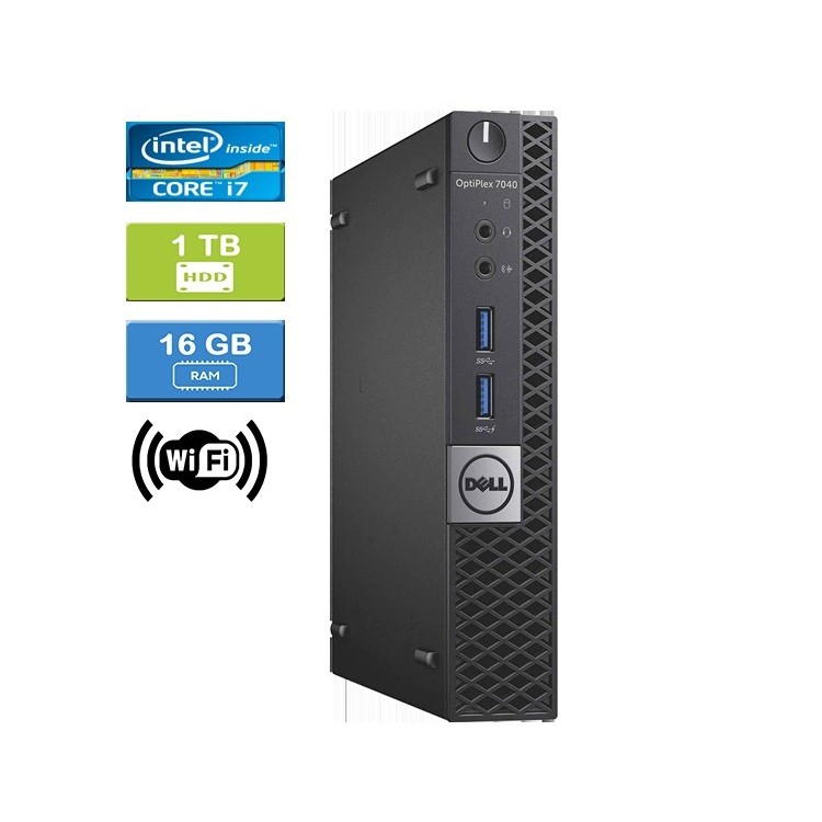 Dell 7040 Micro Intel Core i7-6700T 2.80 GHz 16 GB DDR4 RAM 1TB HDD  Win 10 Pro Wifi  HDMI - Refurbished