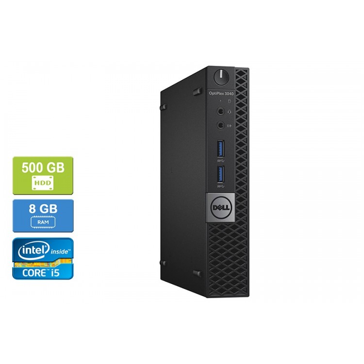 Dell 3040 Micro Intel Core i5-6500T 2.50 GHz 8 GB DDR4 RAM 500GB HDD  Win 10 Pro - Refurbished
