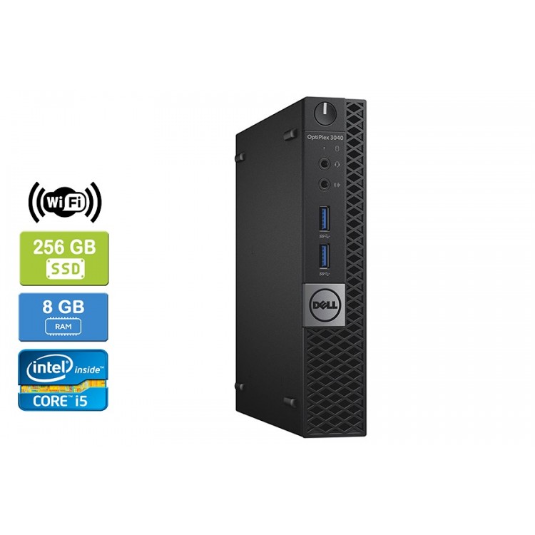 Dell 3040 Micro Intel Core i5-6500T  2.50 GHz 8 GB DDR4 RAM 256GB SSD  Win 10 Pro Wifi  HDMI - Refurbished