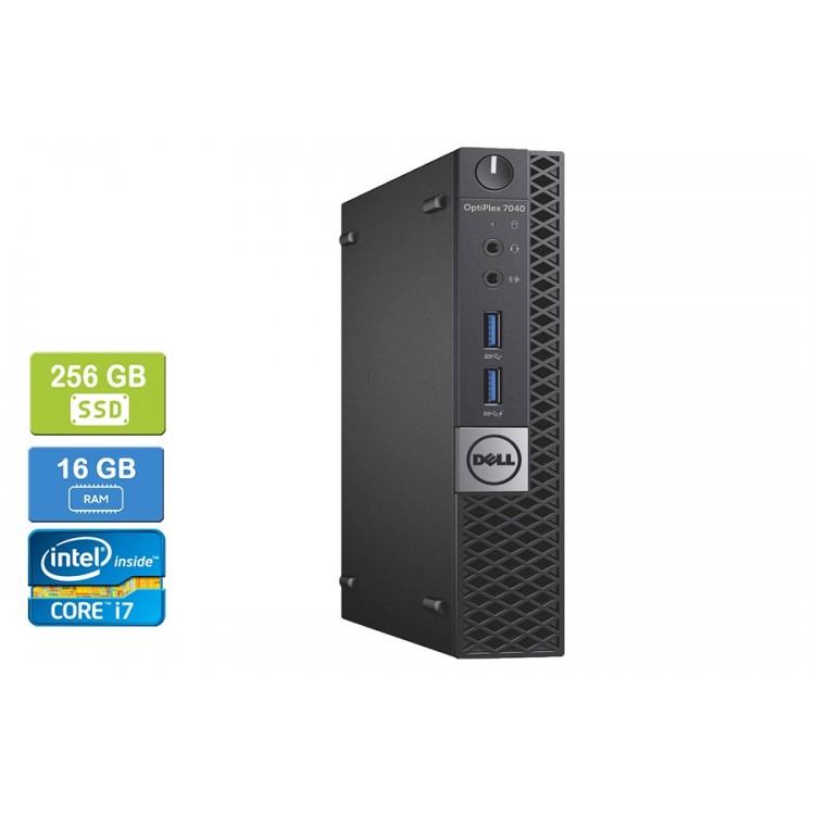 Dell 7040 Micro Intel Core i7-6700T 2.80 GHz 16 GB DDR4 RAM 256GB SSD DVD Win 10 Pro - Refurbished