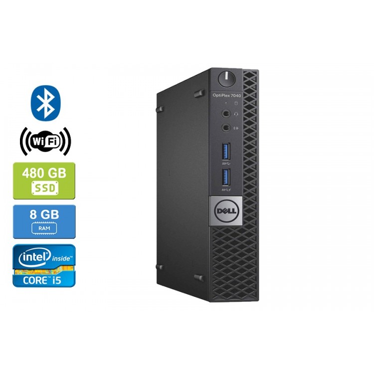 Dell 7040 Micro Intel Core i5-6500T 2.50 GHz 8 GB DDR4 RAM 480GB SSD  Win 10 Pro Wifi Bluetooth HDMI - Refurbished