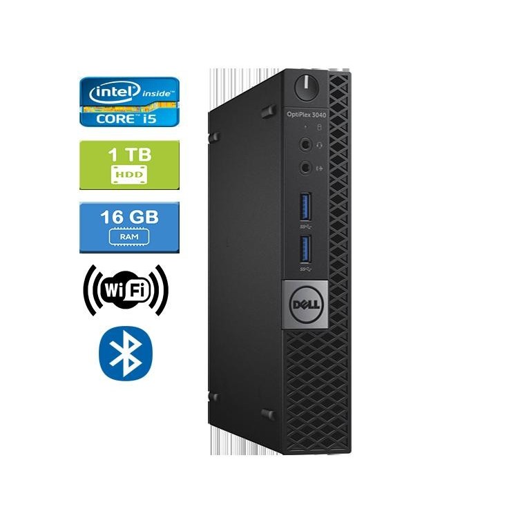 Dell 3040 Micro Intel Core i5-6500T 2.50 GHz 16 GB DDR4 RAM 1TB HDD  Win 10 Home Wifi Bluetooth HDMI - Refurbished