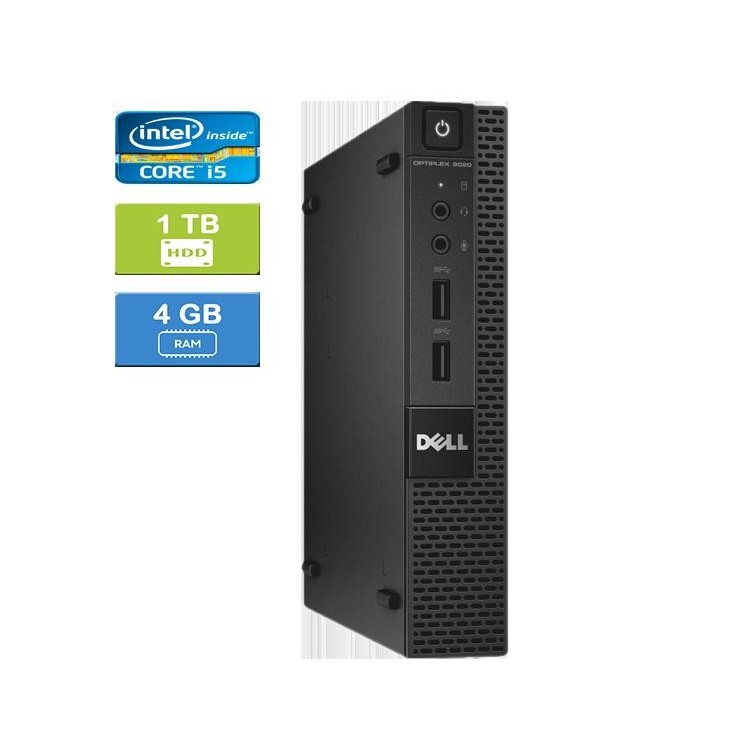 Dell 9020 Micro Intel Core i5-4590T 2.00 GHz 4 GB DDR3 RAM 1TB HDD  Win 10 Pro - Refurbished