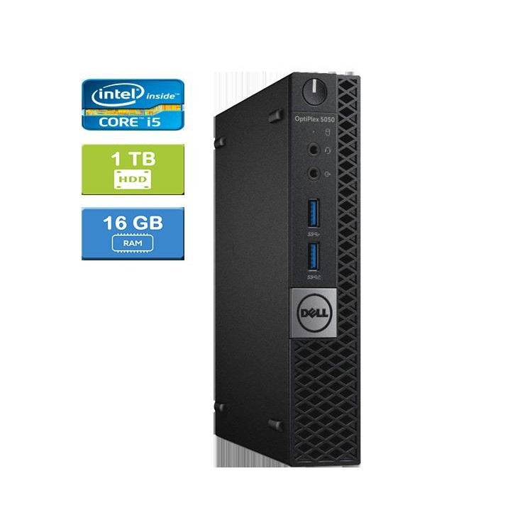 Dell 5050 Micro Intel Core i5-7600T 2.80 GHz 16 GB DDR4 RAM 1TB HDD  Win 10 Pro   HDMI - Refurbished