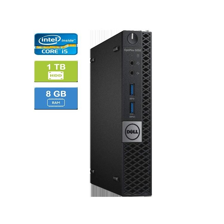 Dell 5050 Micro Intel Core i5-7600T 2.80 GHz 8 GB DDR4 RAM 1TB HDD  Win 10 Pro   HDMI - Refurbished