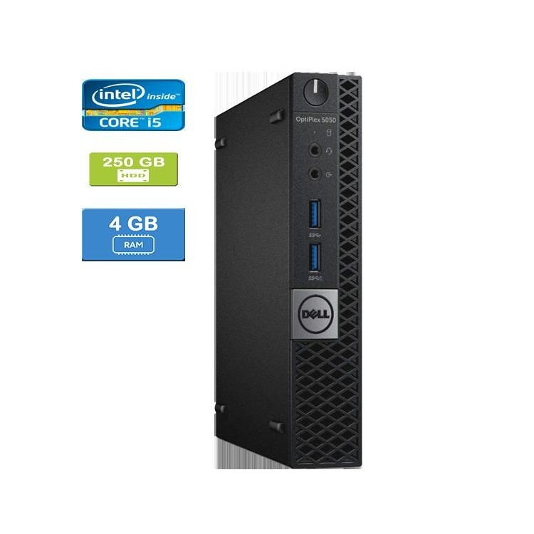 Dell 5050 Micro Intel Core i5-7600T 2.80 GHz 4 GB DDR4 RAM 250GB HDD  Win 10 Pro   HDMI - Refurbished