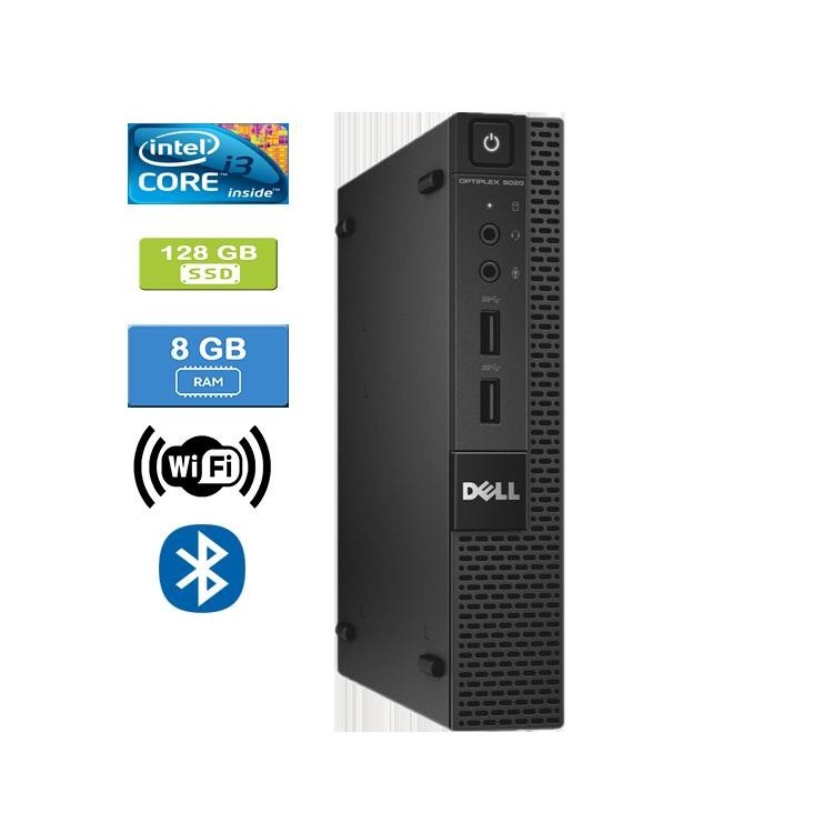 Dell 9020 Micro Intel Core i3-4160T 3.10 GHz 8 GB DDR3 RAM 128GB SSD  Win 10 Pro Wifi Bluetooth HDMI - Refurbished