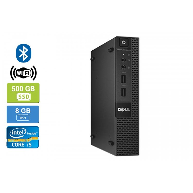 Dell 3020 Micro Intel Core i5-4590T 2.00 GHz 8 GB DDR3 RAM 500GB SSD  Win 10 Pro Wifi Bluetooth HDMI - Refurbished
