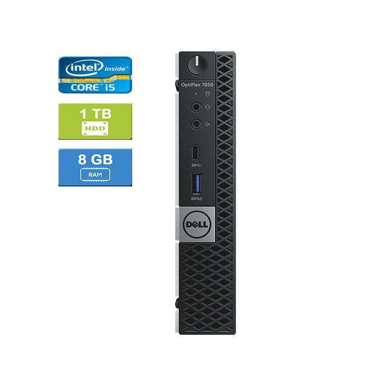 Dell 7050 Micro Intel Core i5-7500T 2.70 GHz 8 GB DDR4 RAM 1TB HDD  Win 10 Pro   HDMI - Refurbished