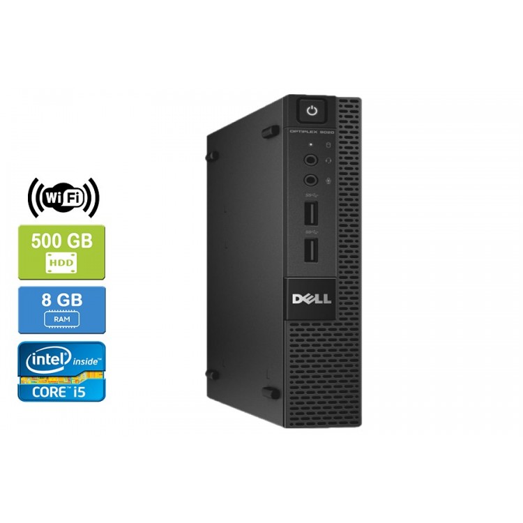 Dell 9020 Micro Intel Core i5-4570S 2.90 GHz 8 GB DDR3 RAM 500GB HDD DVD Win 10 Pro Wifi - Refurbished