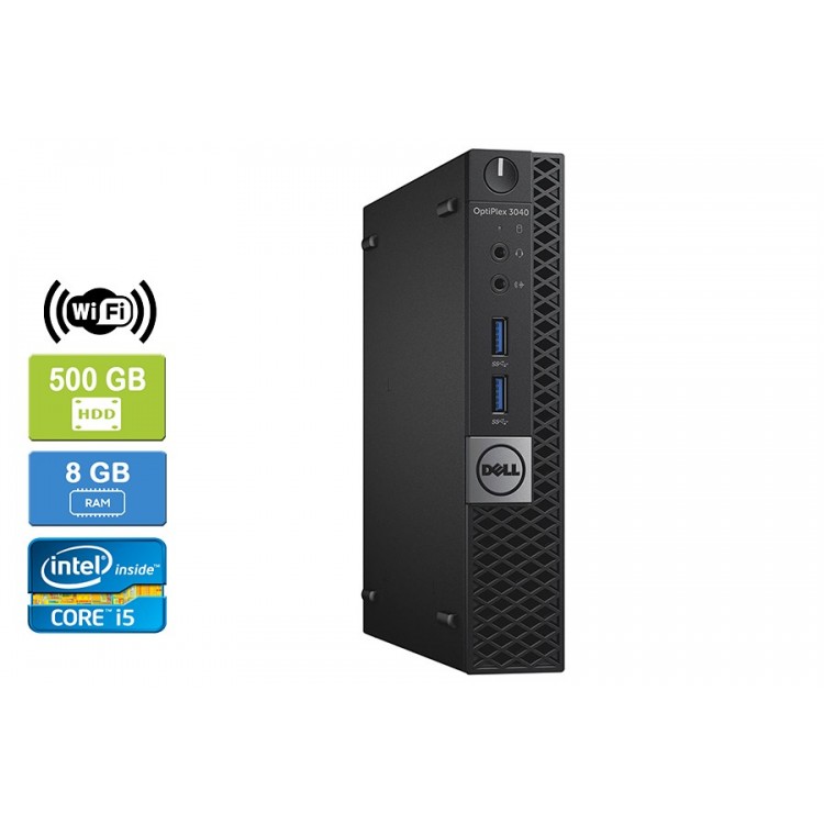 Dell 3040 Micro Intel Core i5-6500T  2.50 GHz 8 GB DDR4 RAM 500GB HDD  Win 10 Pro - Refurbished