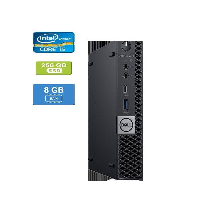 Dell 5070 Micro Intel Core i5-9500T 2.20 GHz 8 GB DDR4 RAM 256GB SSD  Win 10 Pro - Refurbished