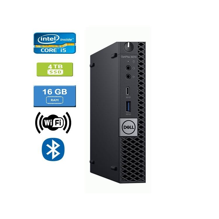 Dell 5070 Micro Intel Core i5-9500T 2.20 GHz 16 GB DDR4 RAM 4TB SSD  Win 10 Pro Wifi Bluetooth - Refurbished