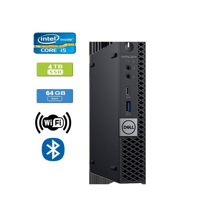 Dell 5070 Micro Intel Core i5-9500T 2.20 GHz 64 GB DDR4 RAM 4TB SSD  Win 10 Pro Wifi Bluetooth - Refurbished