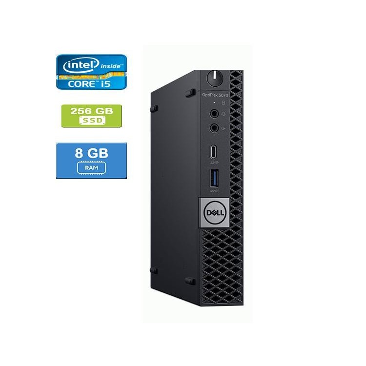 Dell 5070 Micro Intel Core i5-9600T 2.30 GHz 8 GB DDR4 RAM 256GB SSD  Win 10 Pro - Refurbished