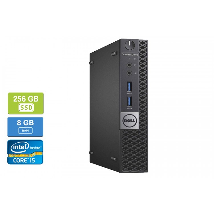 Dell 7040 Micro Intel Core i5-6500T 2.50 GHz 8 GB DDR4 RAM 256GB SSD  Win 10 Pro - Refurbished