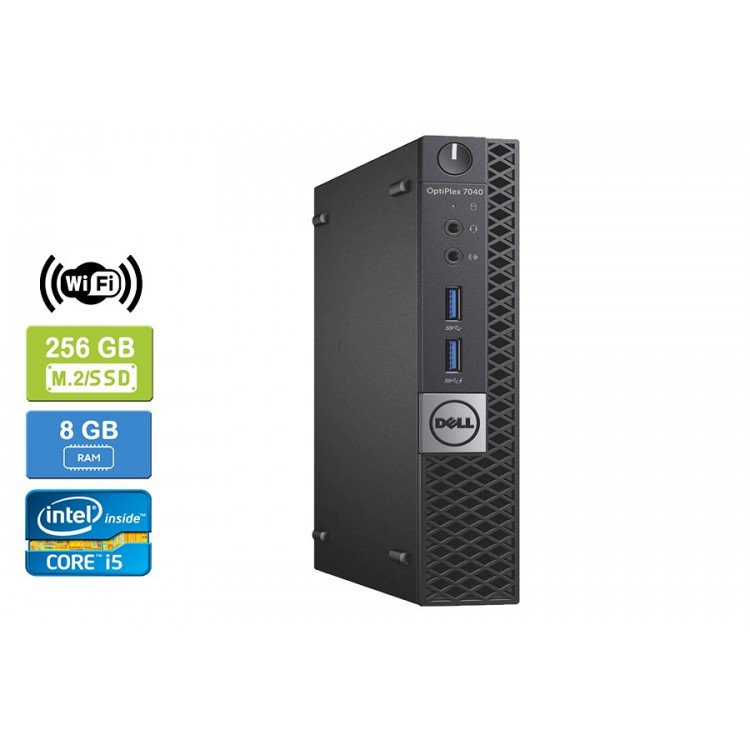 Dell 7040 Micro Intel Core i5-8600T 2.30 GHz 8 GB DDR4 RAM M.2/256GB SSD  Win 10 Pro Wifi - Refurbished