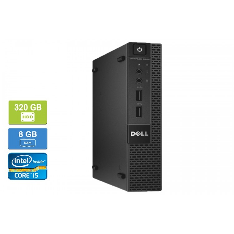 Dell 9020 Micro Intel Core i5-4570S 2.90 GHz 8 GB DDR3 RAM 320GB HDD DVD Win 10 Pro - Refurbished