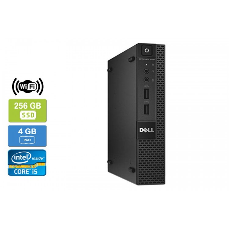 Dell 3020 Micro Intel Core i5-4590T 2.00 GHz 4 GB DDR3 RAM 256GB SSD  Win 10 Pro Wifi  HDMI - Refurbished