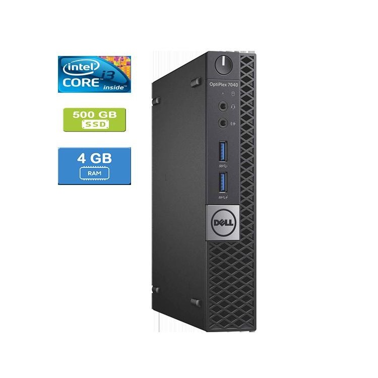 Dell 7040 Micro Intel Core i3-6100 3.70 GHz 8 GB DDR4 RAM 500GB SSD  Win 10 Pro - Refurbished