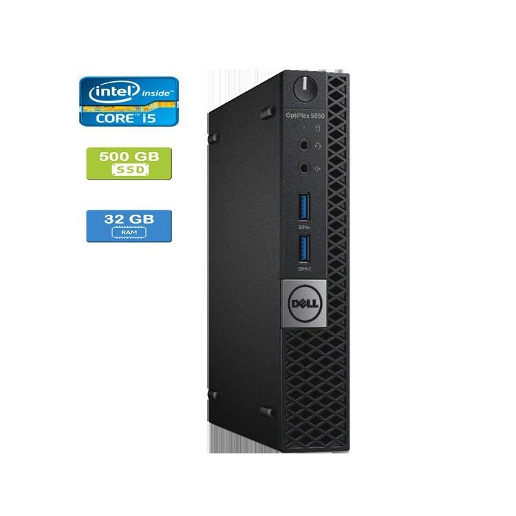 Dell 5050 Micro Intel Core i5-7600T 2.80 GHz 32 GB DDR4 RAM 500GB SSD  Win 10 Pro - Refurbished