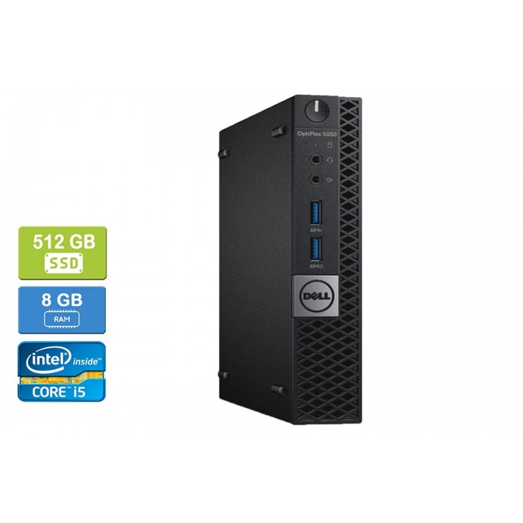 Dell 5050 Micro Intel Core i5-7600T 2.80 GHz 8 GB DDR4 RAM 512GB SSD  Win 10 Pro   HDMI - Refurbished