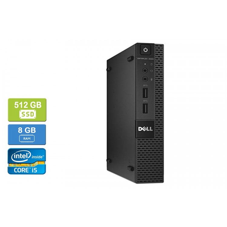 Dell 3020 Micro Intel Core i5-4590T 2.00 GHz 8 GB DDR3 RAM 512GB SSD  Win 10 Pro - Refurbished